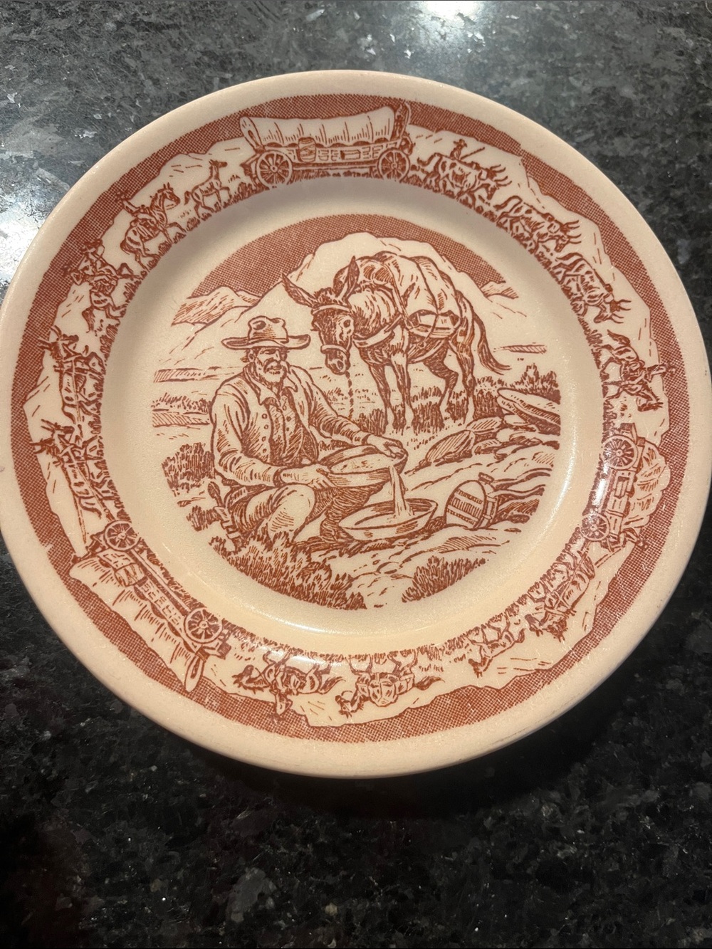Wallace westward Ho Pioneer Trails antique plate